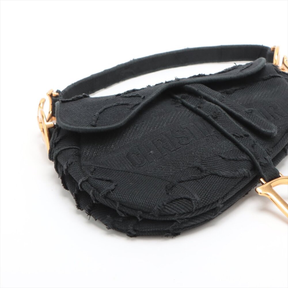 Sold✅Christian Dior Saddle Bag canvas Shoulder bag Black - Picture 4 of 9